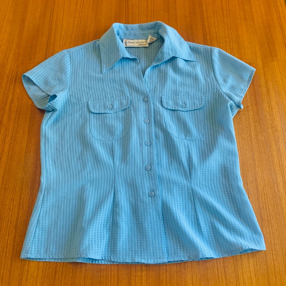 Vintage Blue Button Blouse